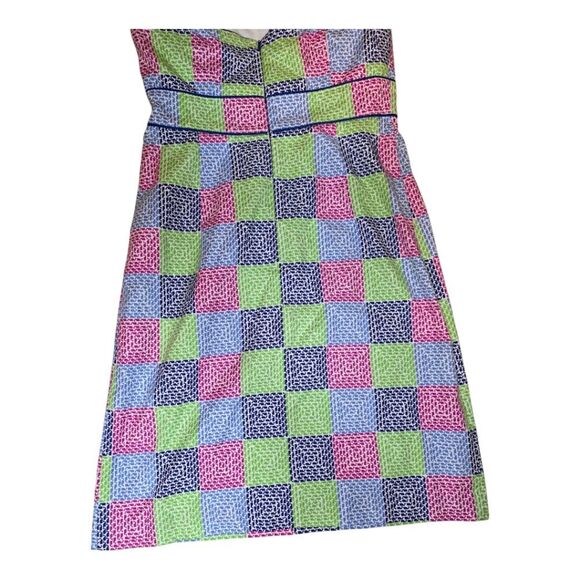 VINEYARD VINES Whale Patchwork Print Aurora Strapless Dress - Size 6 - Picture 6 of 7